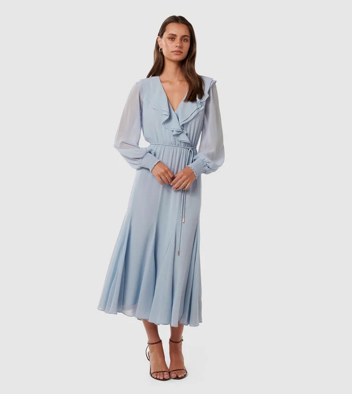 ORLA Ruffle Godet Midi Dress